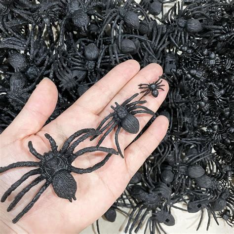 bag of fake spiders|Amazon.com: Realistic Plastic Spiders.